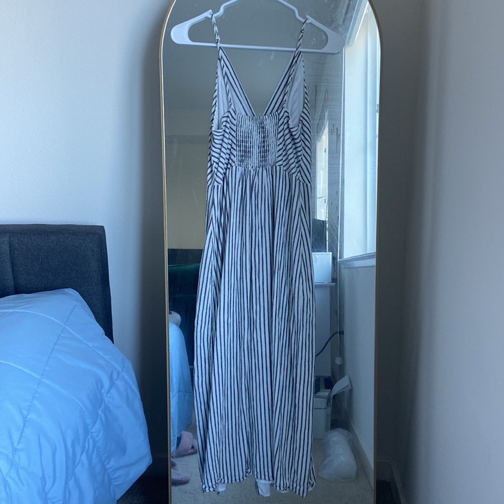 Urban Outfitters Black and White Striped Midi Dress - Picture 3 of 5